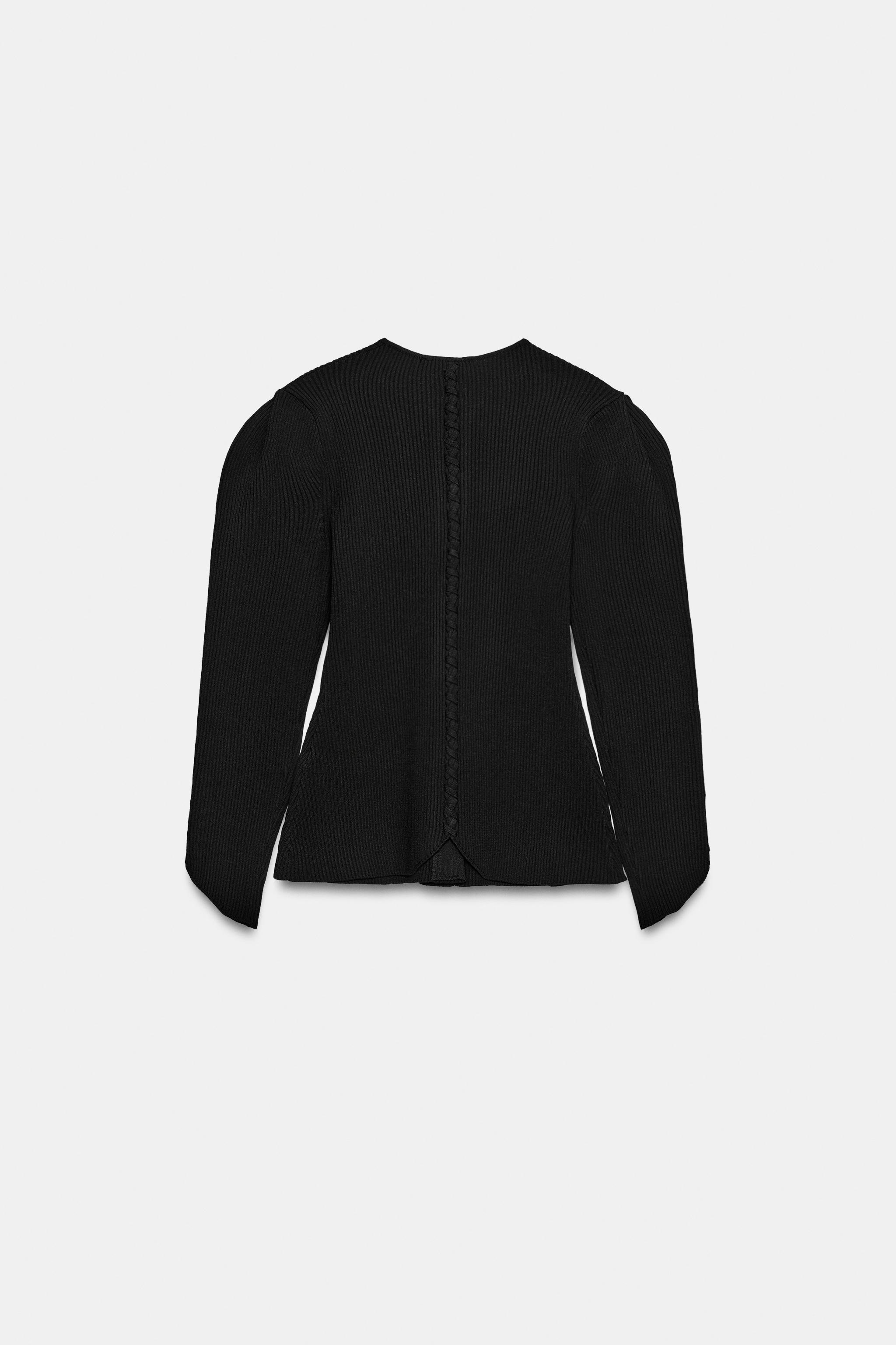 VESTE EN MAILLE À MANCHES BOUFFANTES